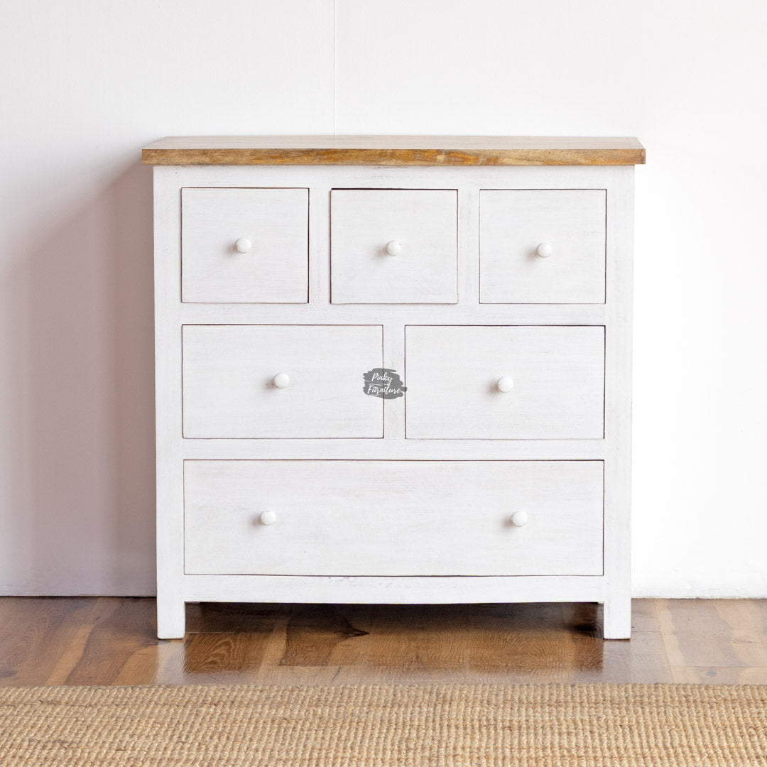 Carved Chest of Drawers – Turquoise Blue - AB25FB-2-11