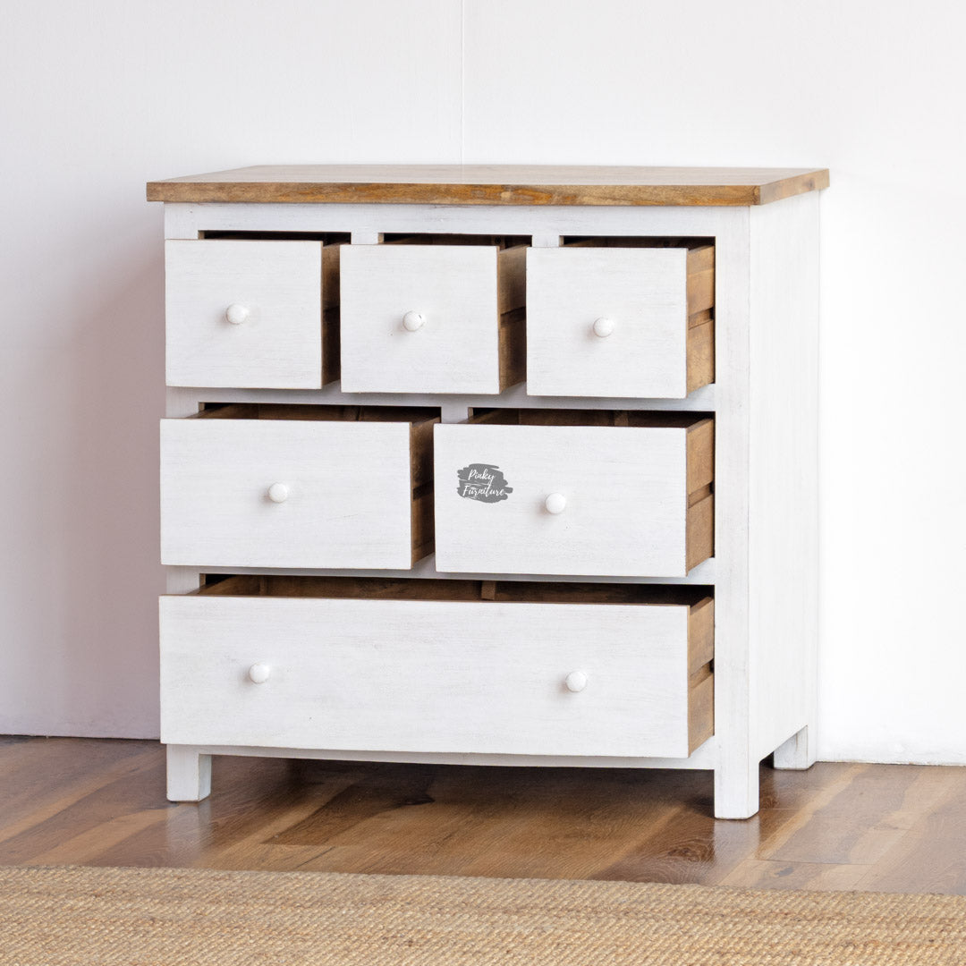 Carved Chest of Drawers – Turquoise Blue - AB25FB-2-11