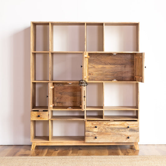 wooden bookshelf