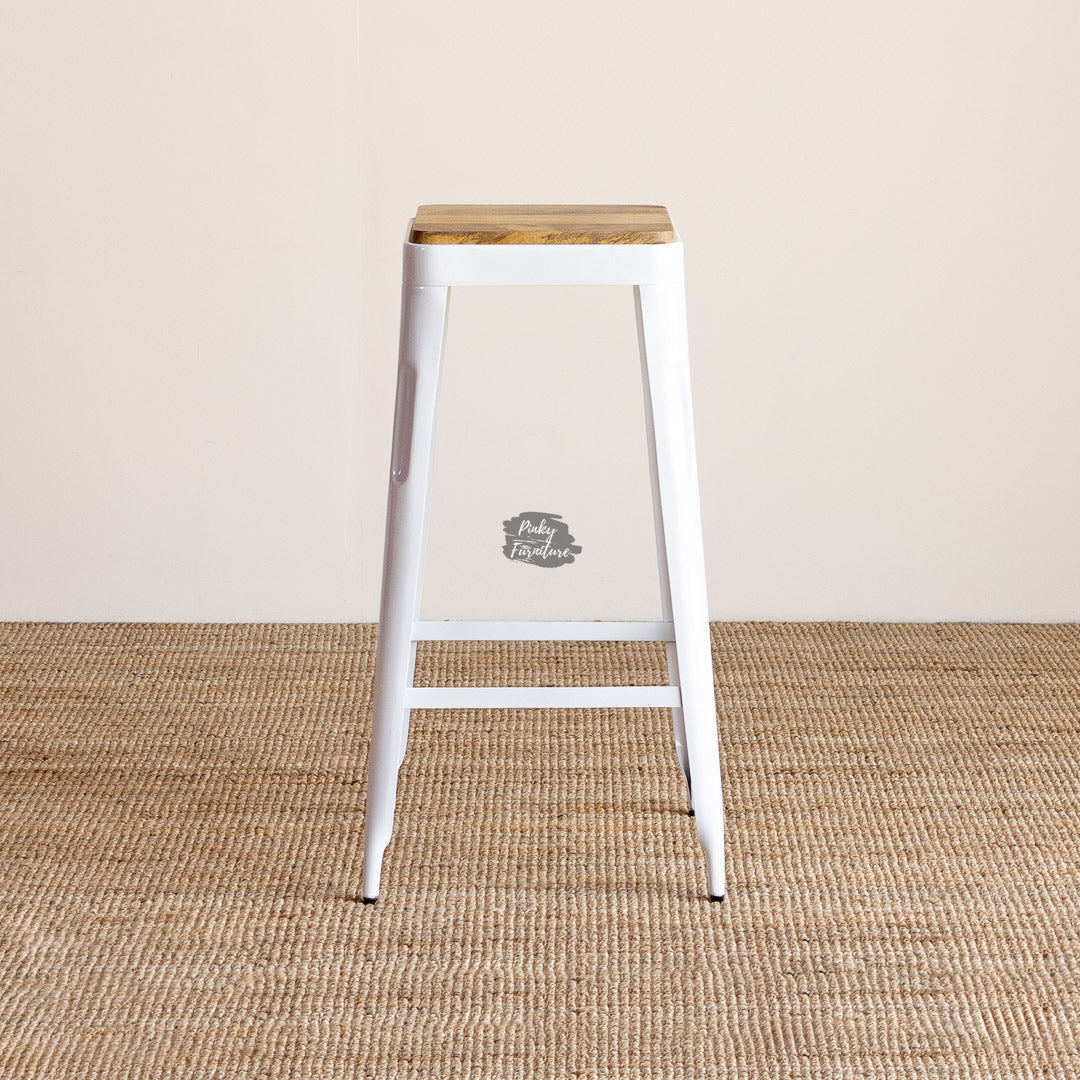 Bar Stool Iron and Wood Design
