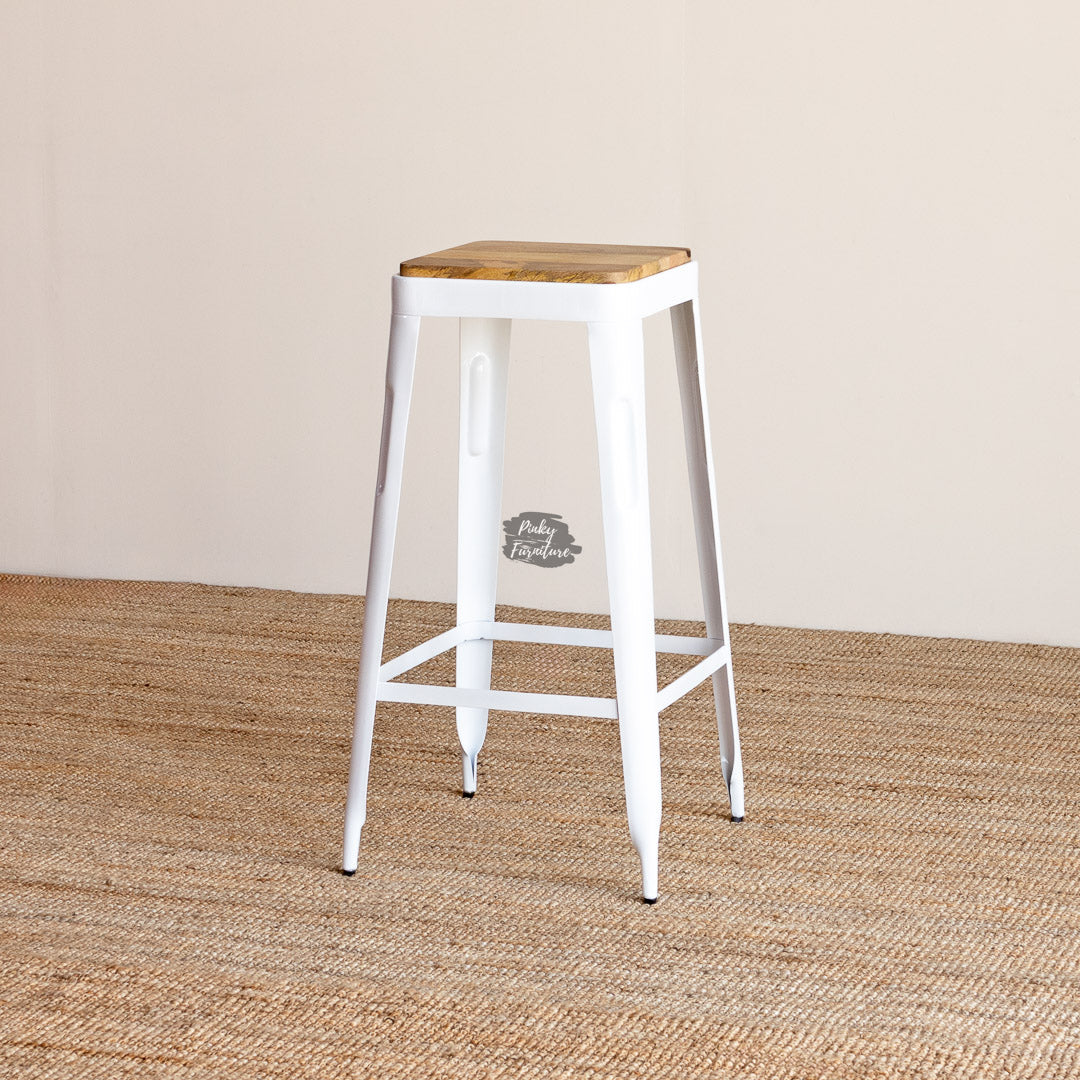 Bar Stool Iron and Wood Design