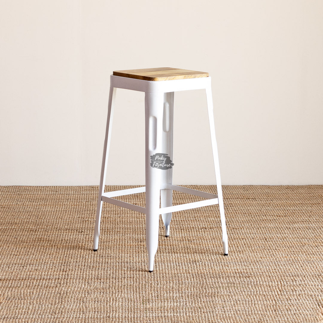 Bar Stool Iron and Wood Design
