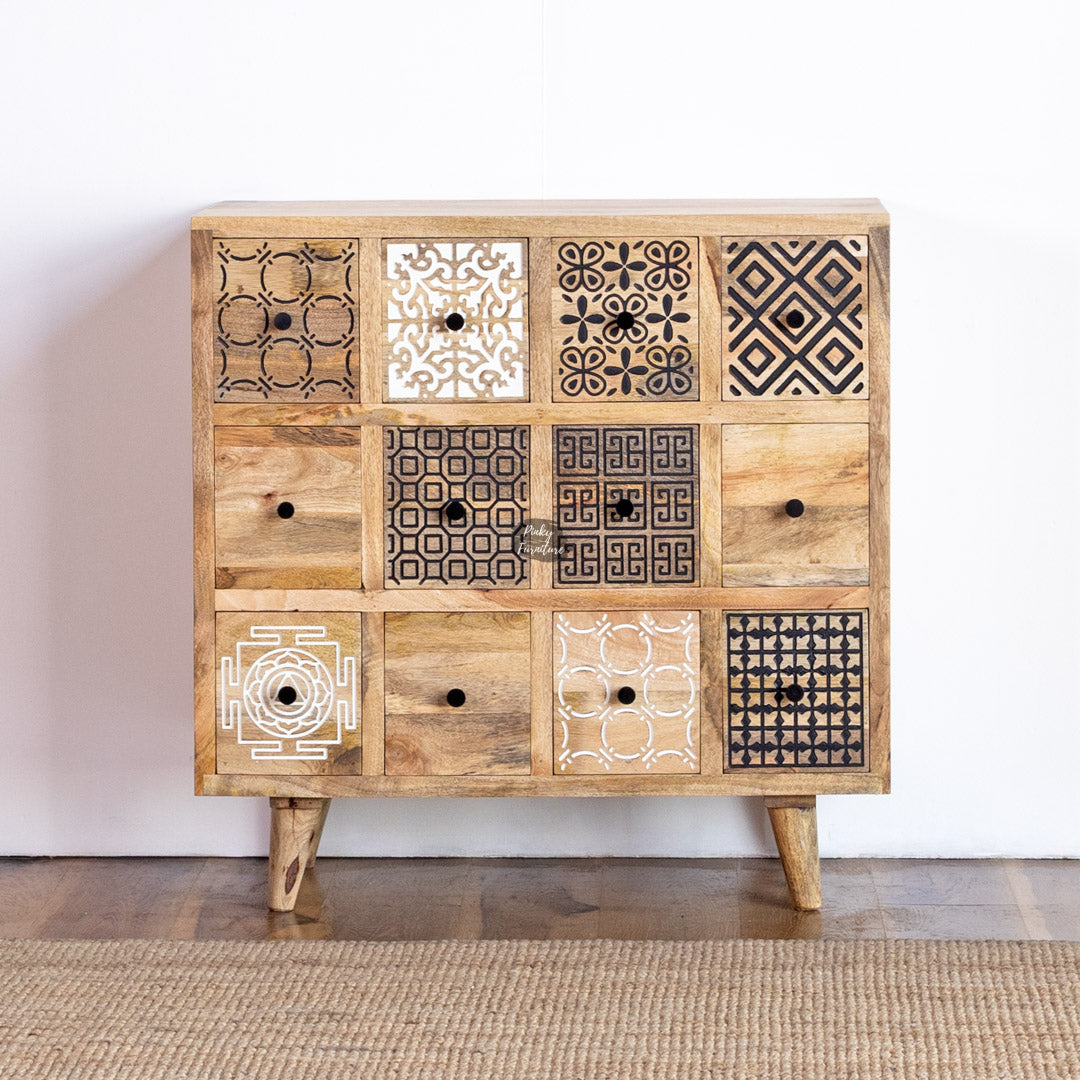 Handcrafted Bohemian Mosaic Drawer Chest - AB25MR-2-15