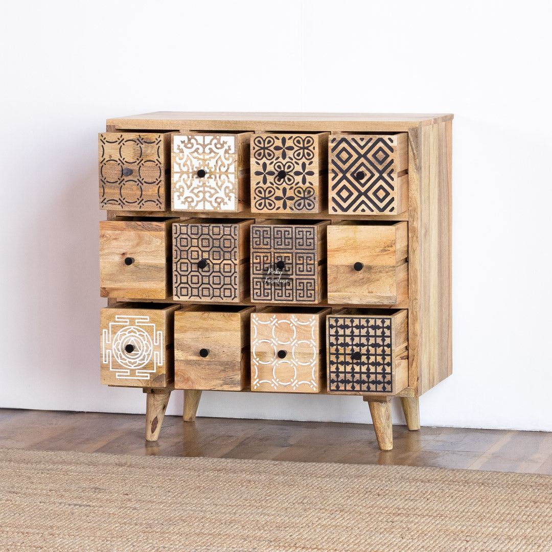 Handcrafted Bohemian Mosaic Drawer Chest - AB25MR-2-15