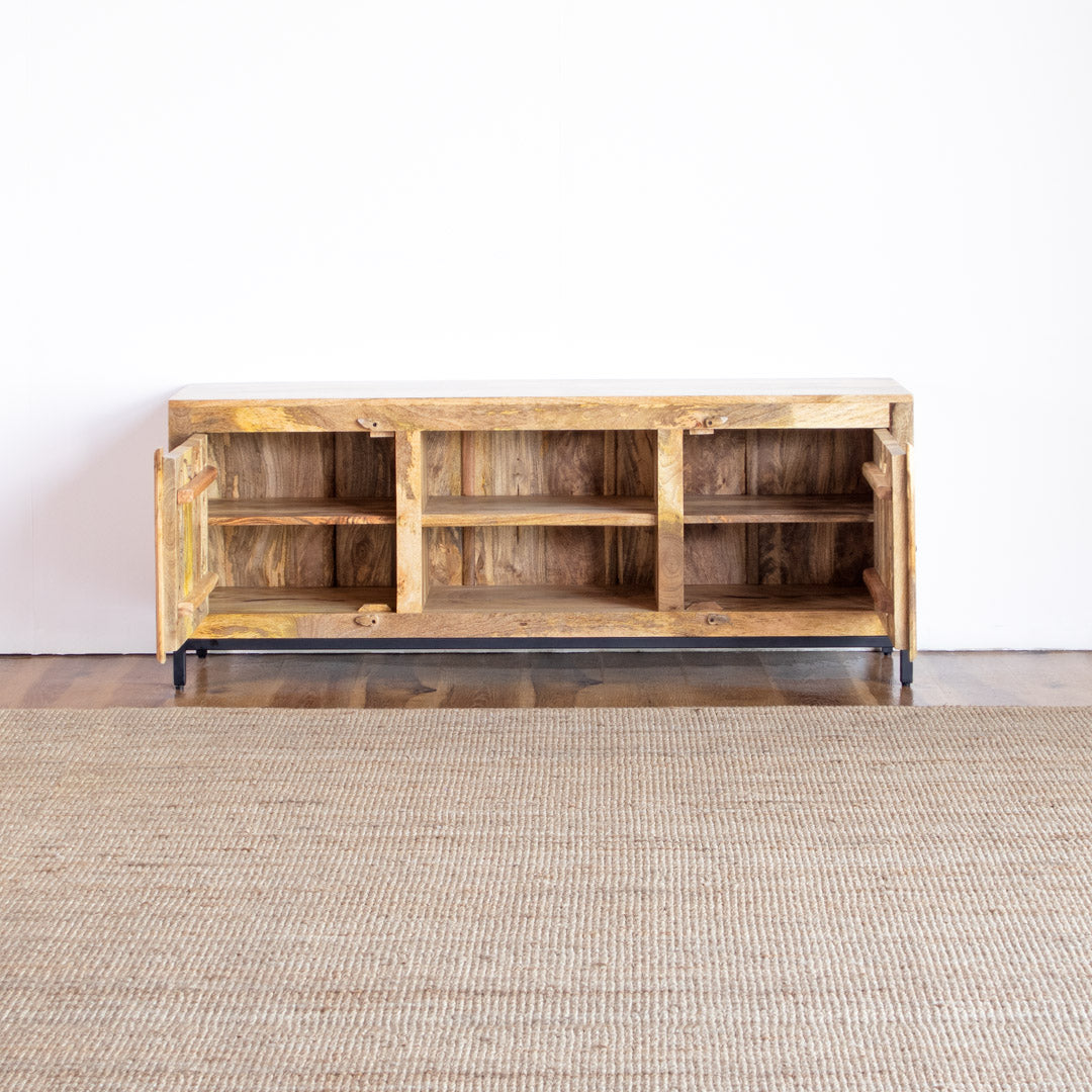 TV Cabinet AB25MY-1-7 – Contemporary Elegance with Intricate Carving