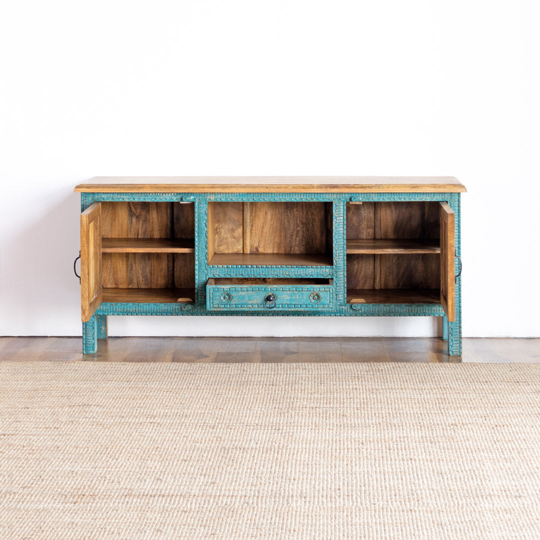 TV Cabinet AB25MY-2-4 – Vibrant Vintage Charm with Practical Storage