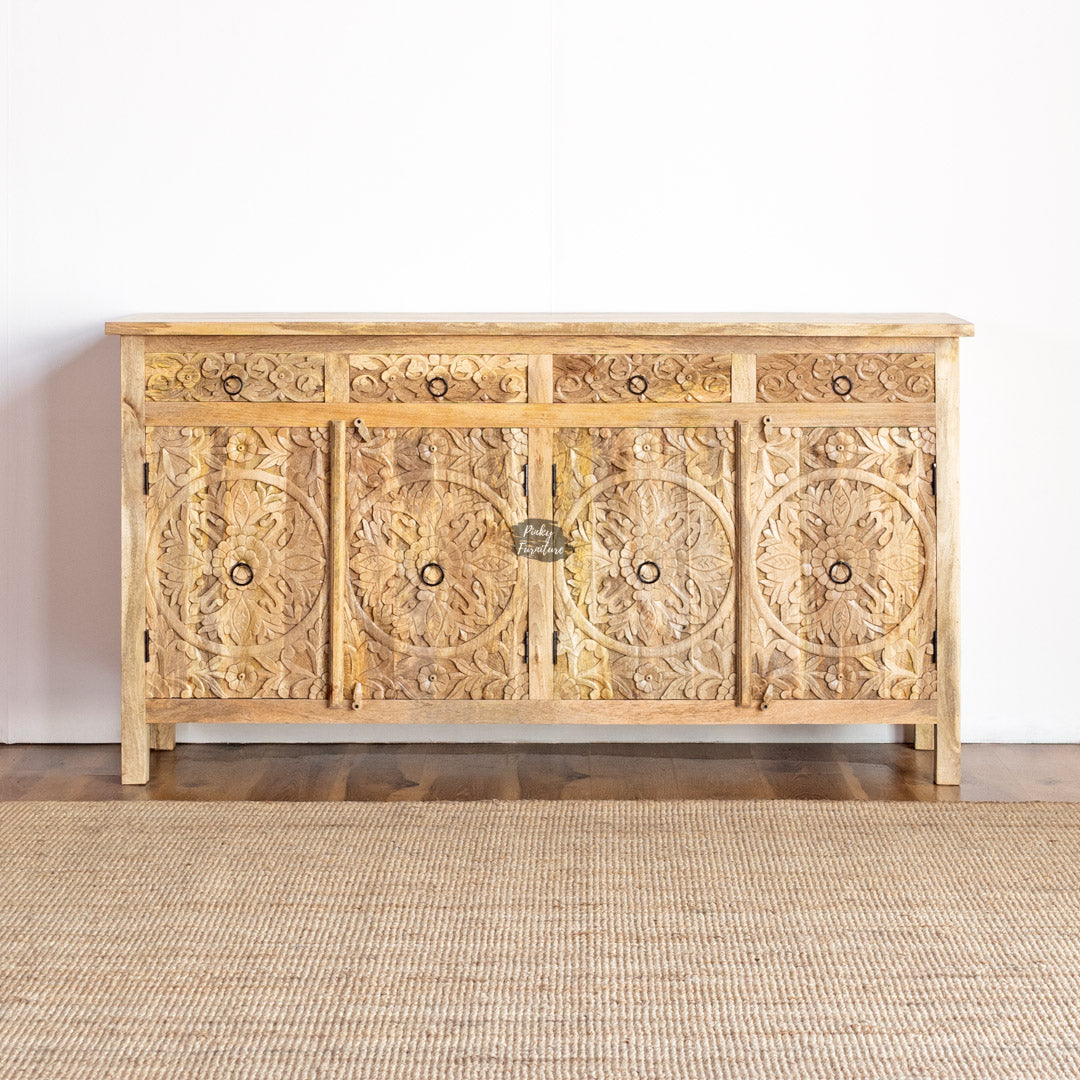 Sideboard Carved Door 4 Draw 4 Door Design