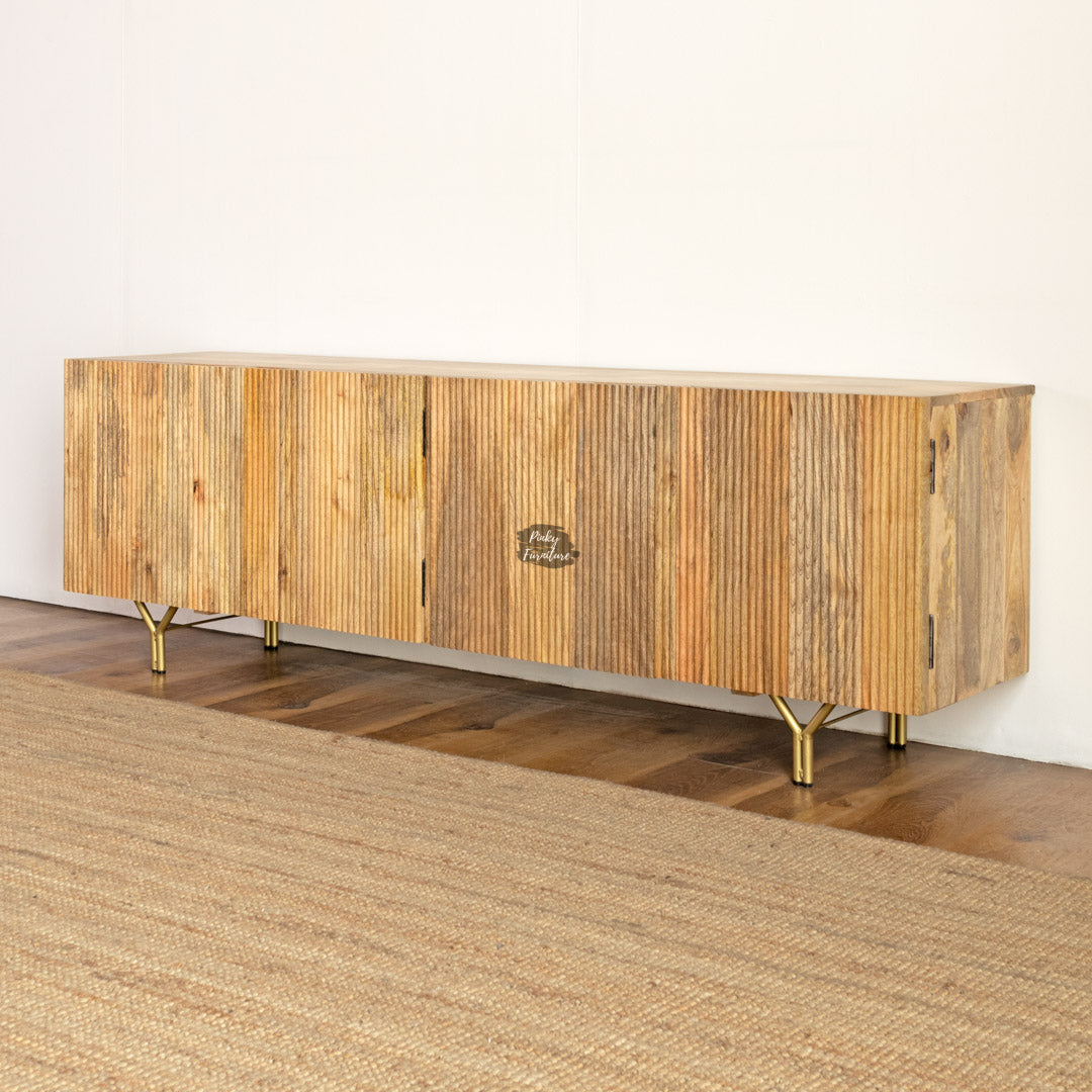TV Cabinet Ribbed Door Design