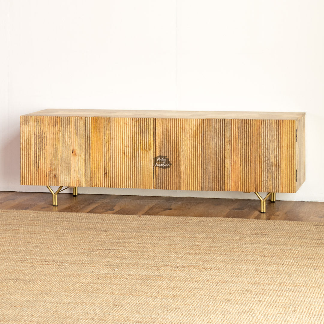 TV Cabinet Ribbed Door Design