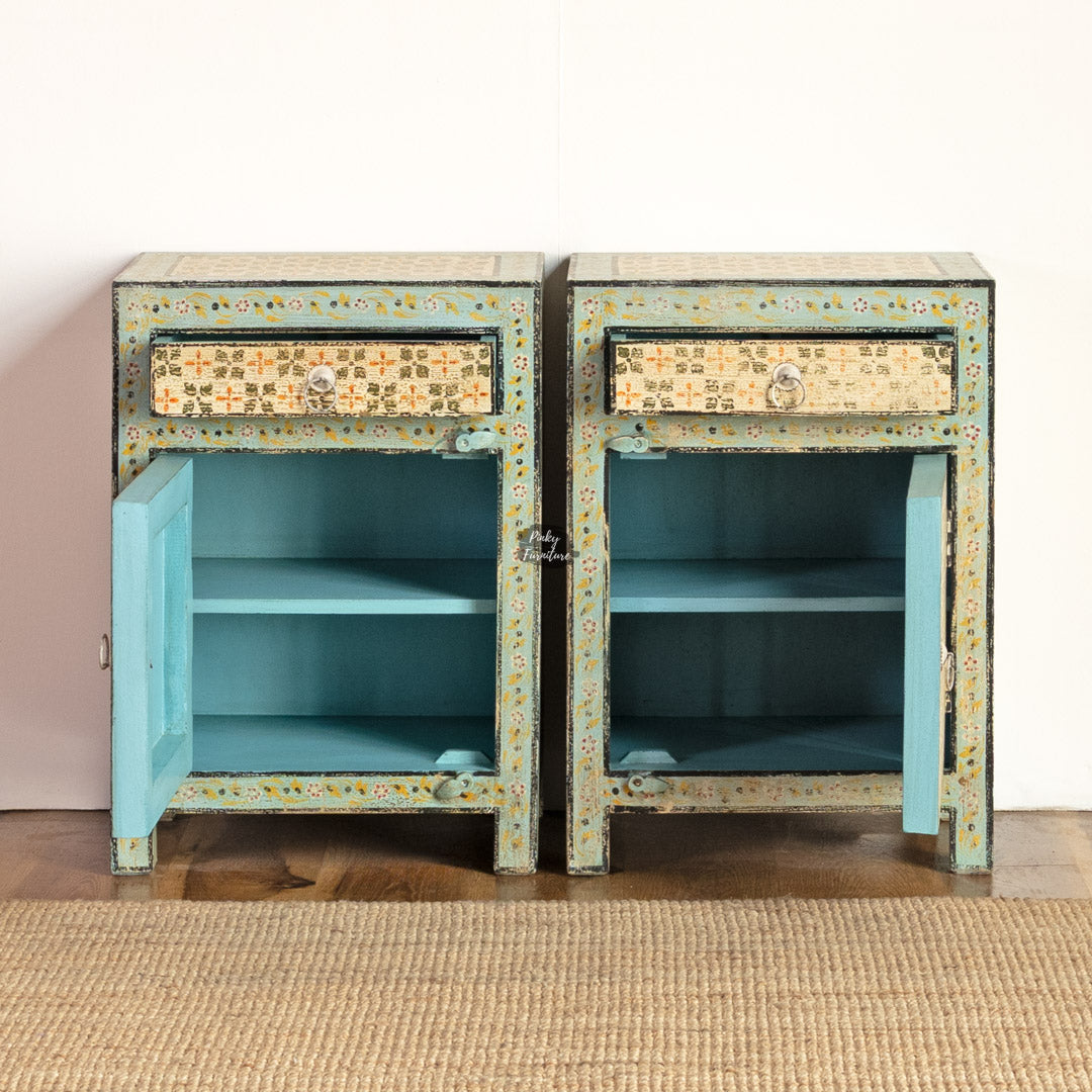 Bedside Table Painted Set of 2