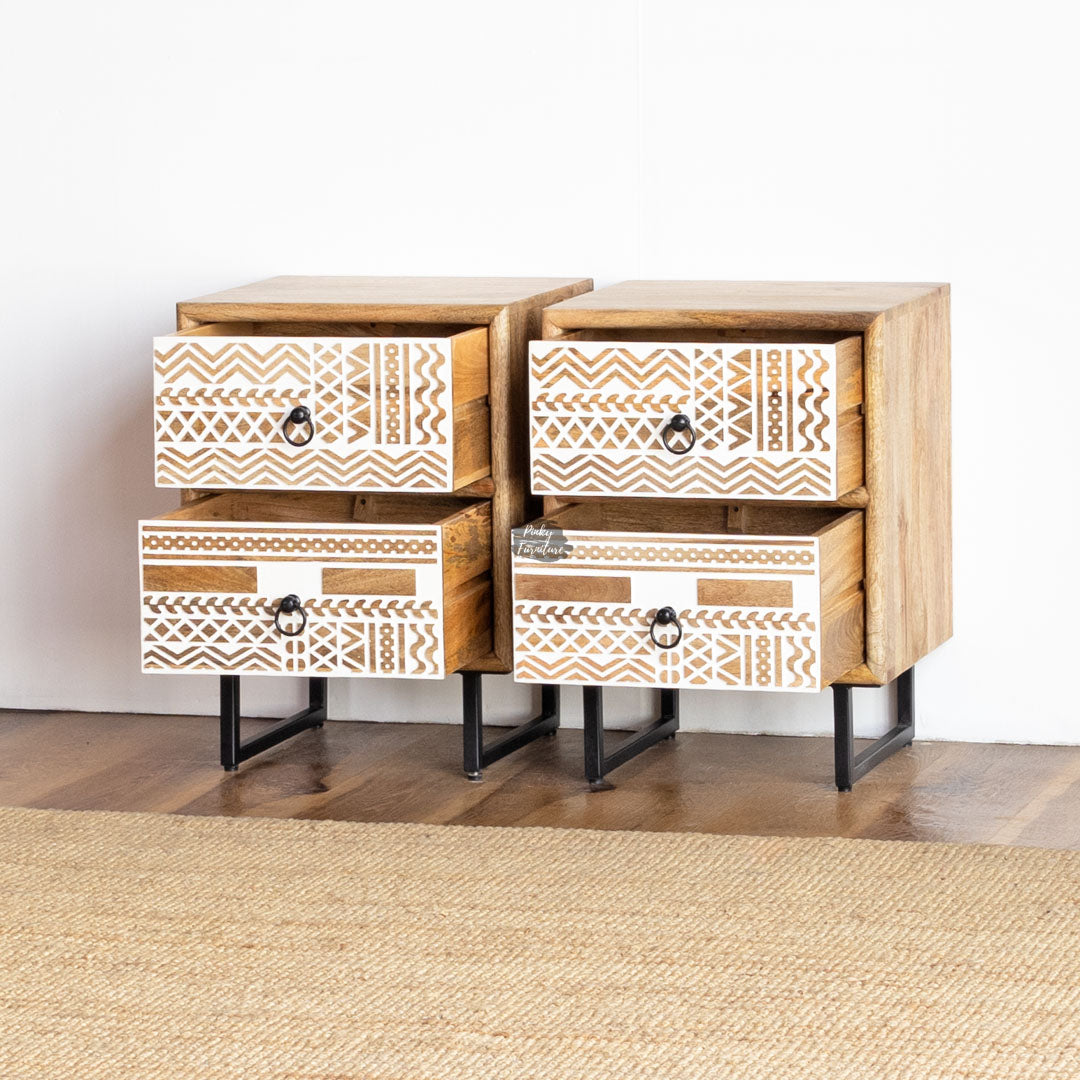 Bedside Tables CNC Design Set of 2