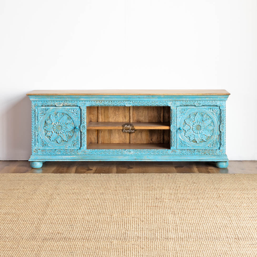 TV Cabinet Carved Door Design