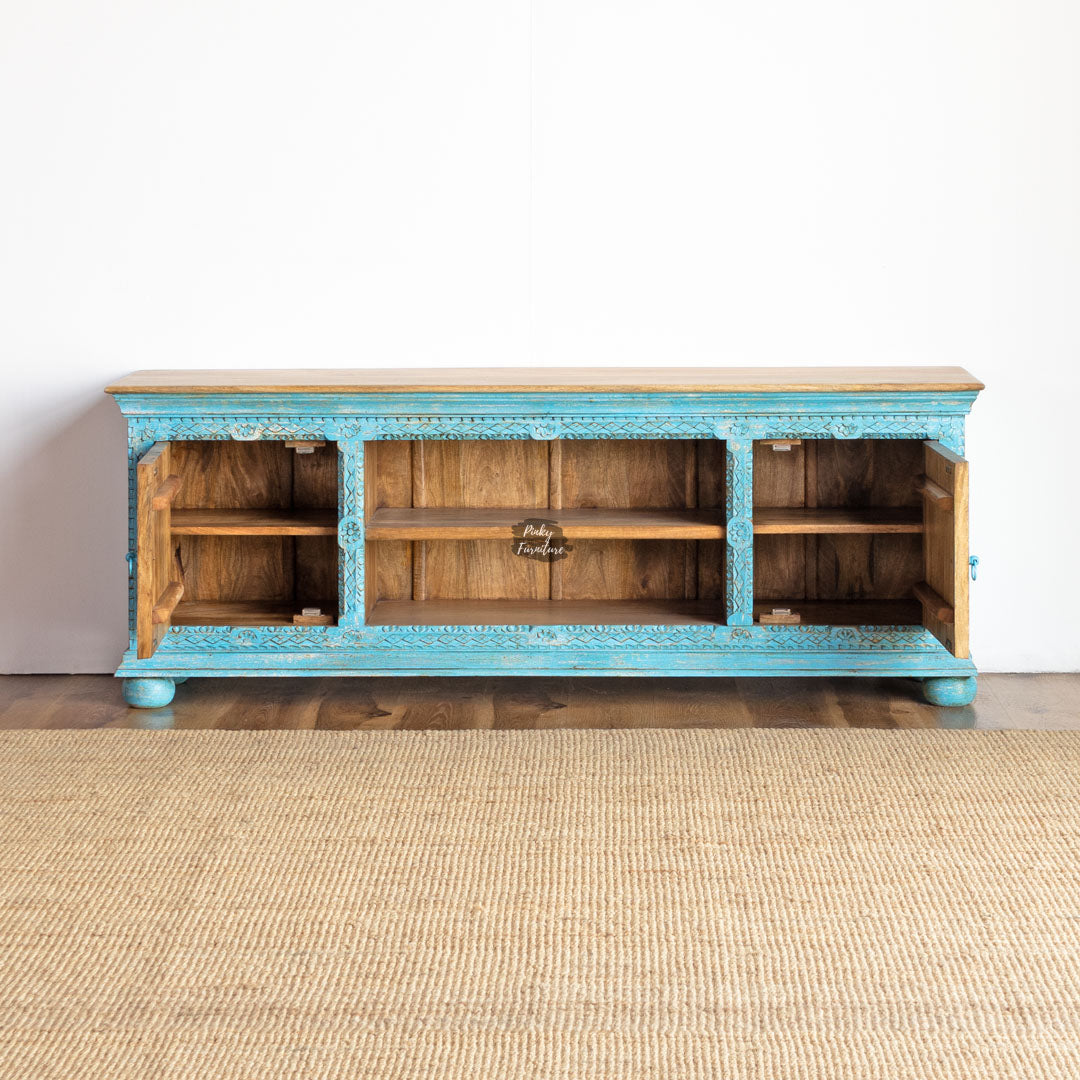 TV Cabinet Carved Door Design