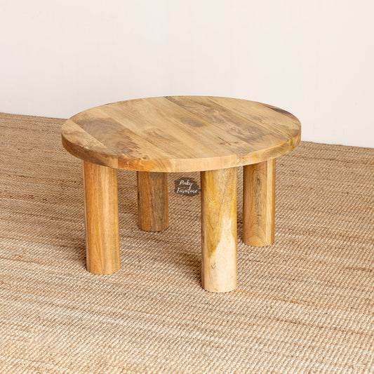 round wood coffee table