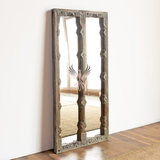 wood frame mirror