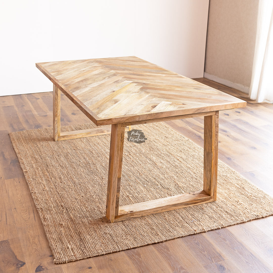 Dining Table Herringbone Design