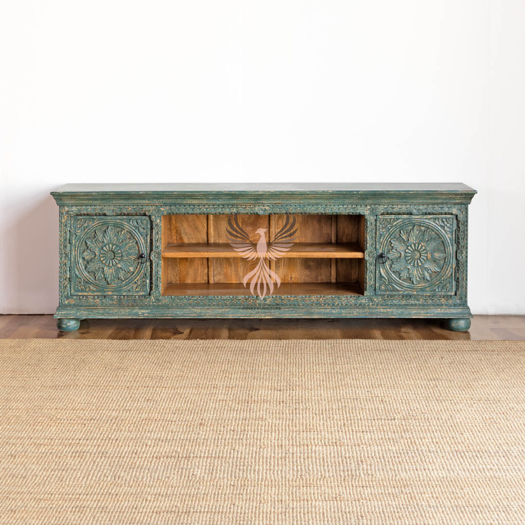 TV Cabinet Carved Design