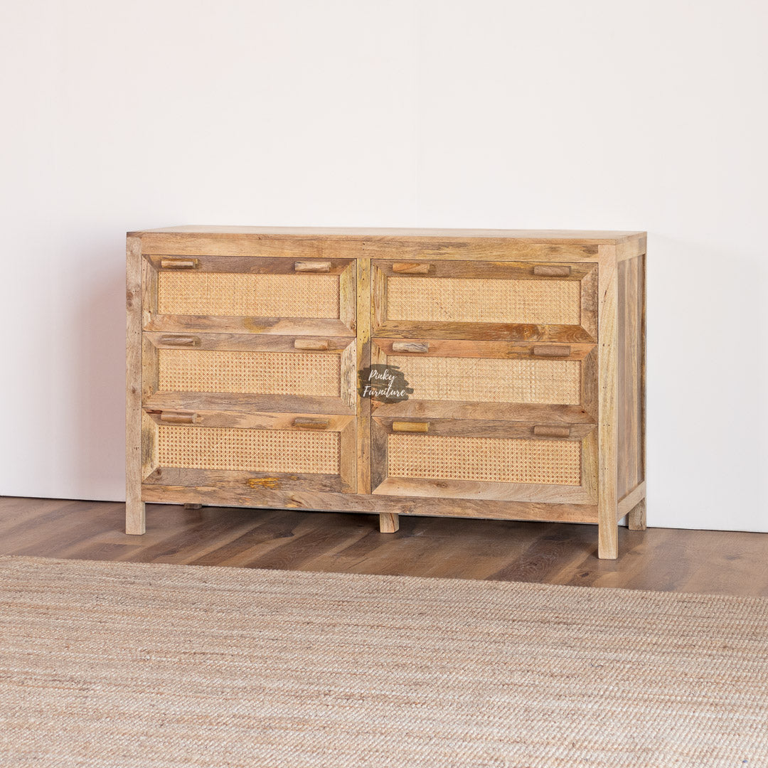Chest of Drawers Rattan Design