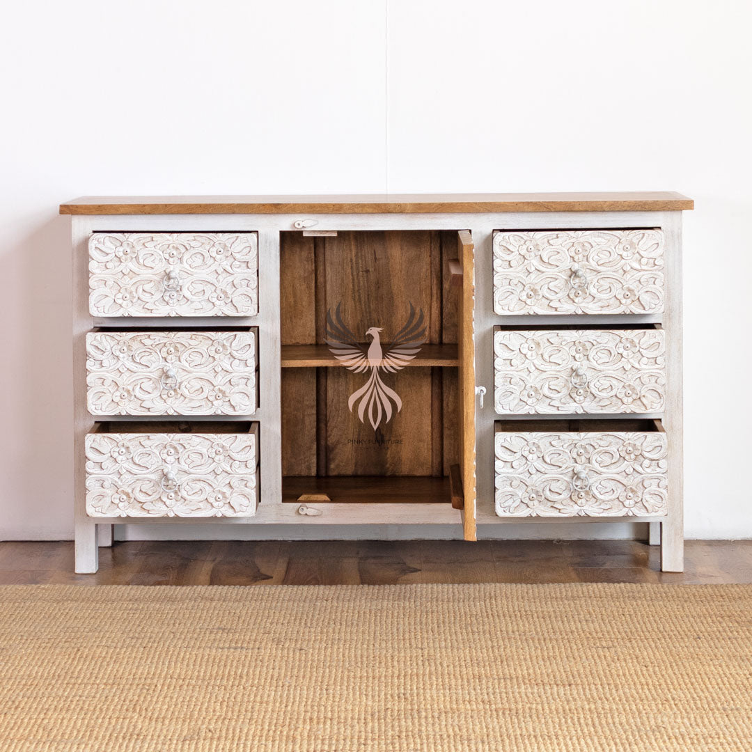 Sideboard Carved Door and Draw Design