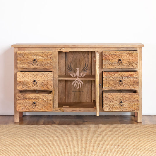 Sideboard Carved Door and Draw Design