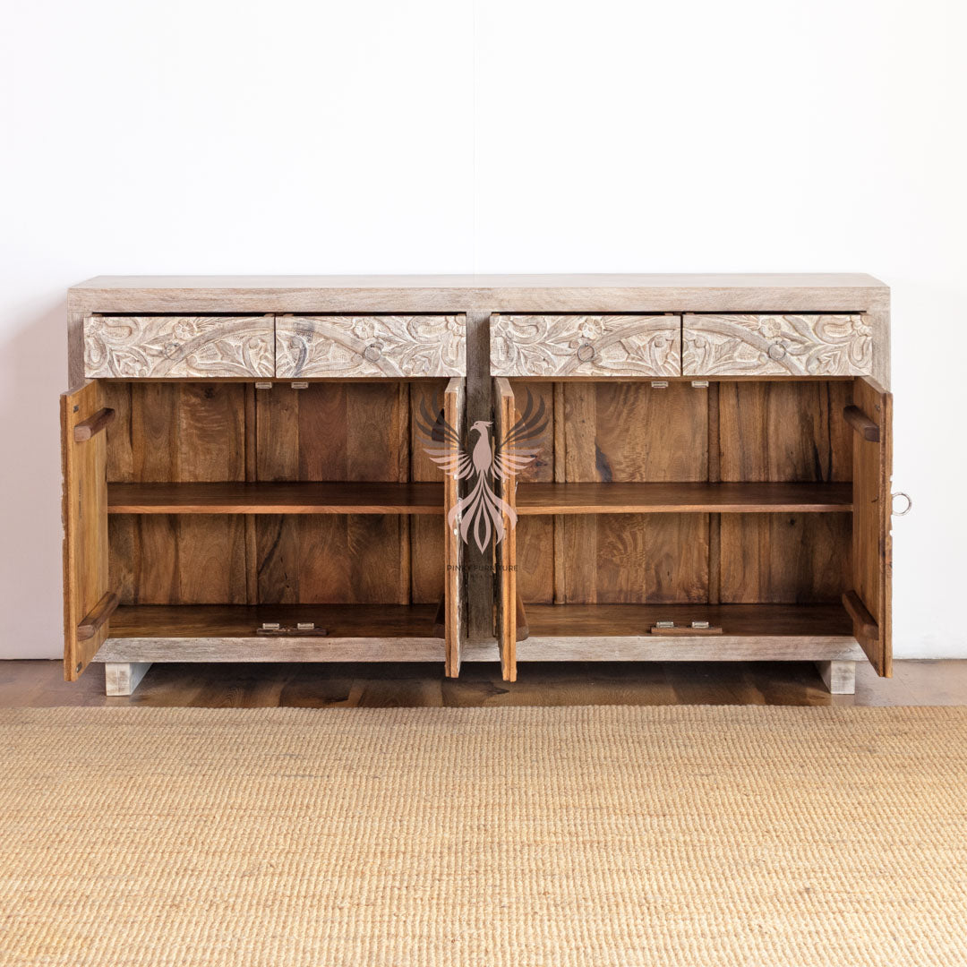 Sideboard Carved Door and Draw Design