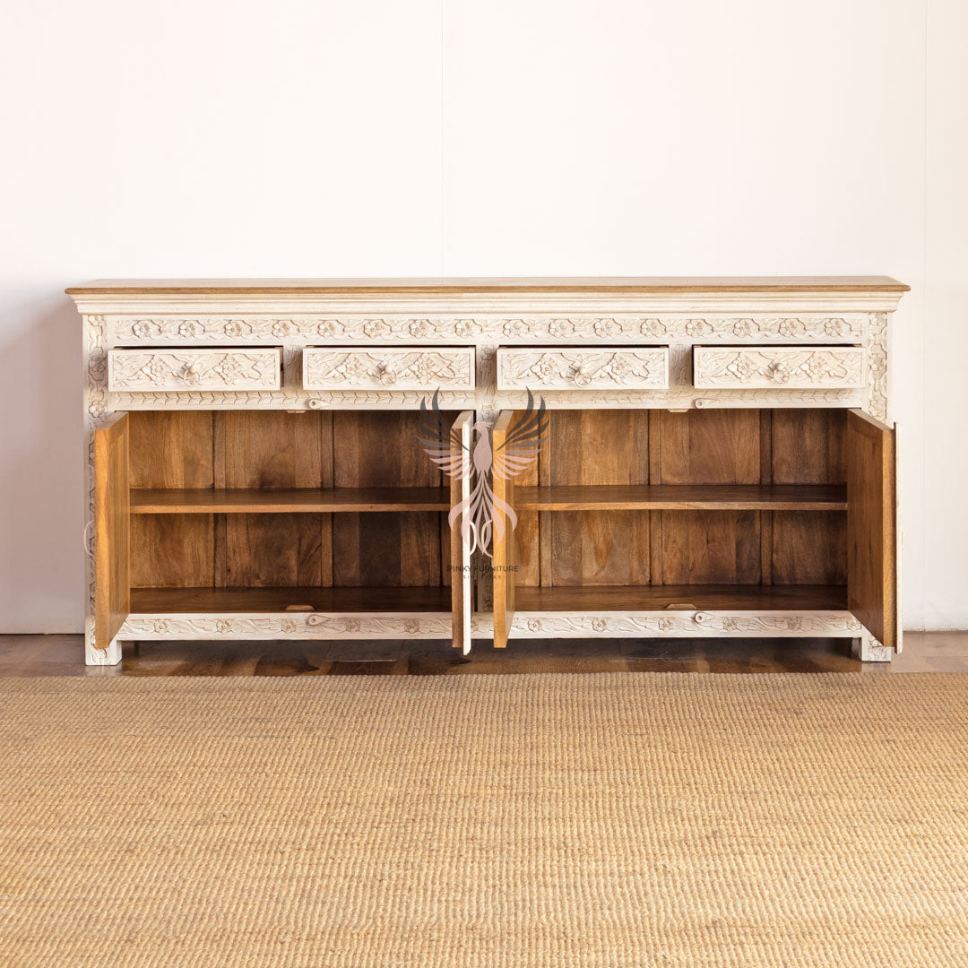 Sideboard Carved 4 Door and 4 Draw Design