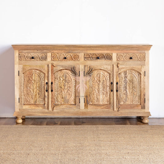 Sideboard Carved Door 4 Draw 4 Door