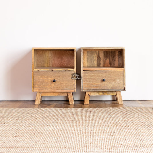 Nightstand Set of 2 Plain Design