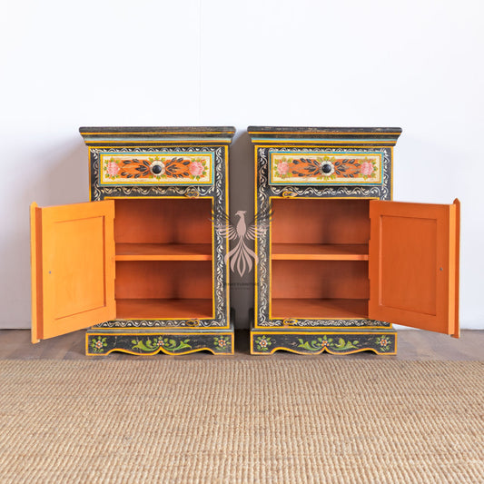 Bedside Table Painted Set of 2