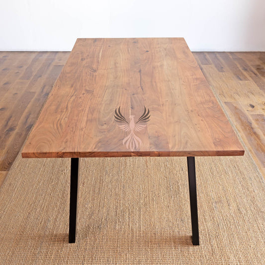 Dining Table Acacia Wood Straight Design