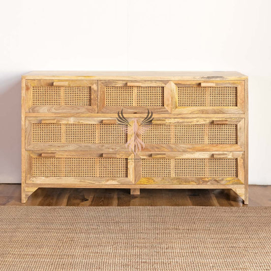 Chest of Drawers Rattan Design