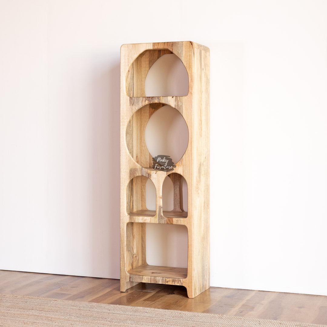 wooden bookshelf