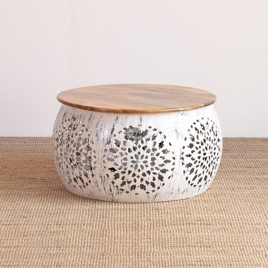 round wood coffee table