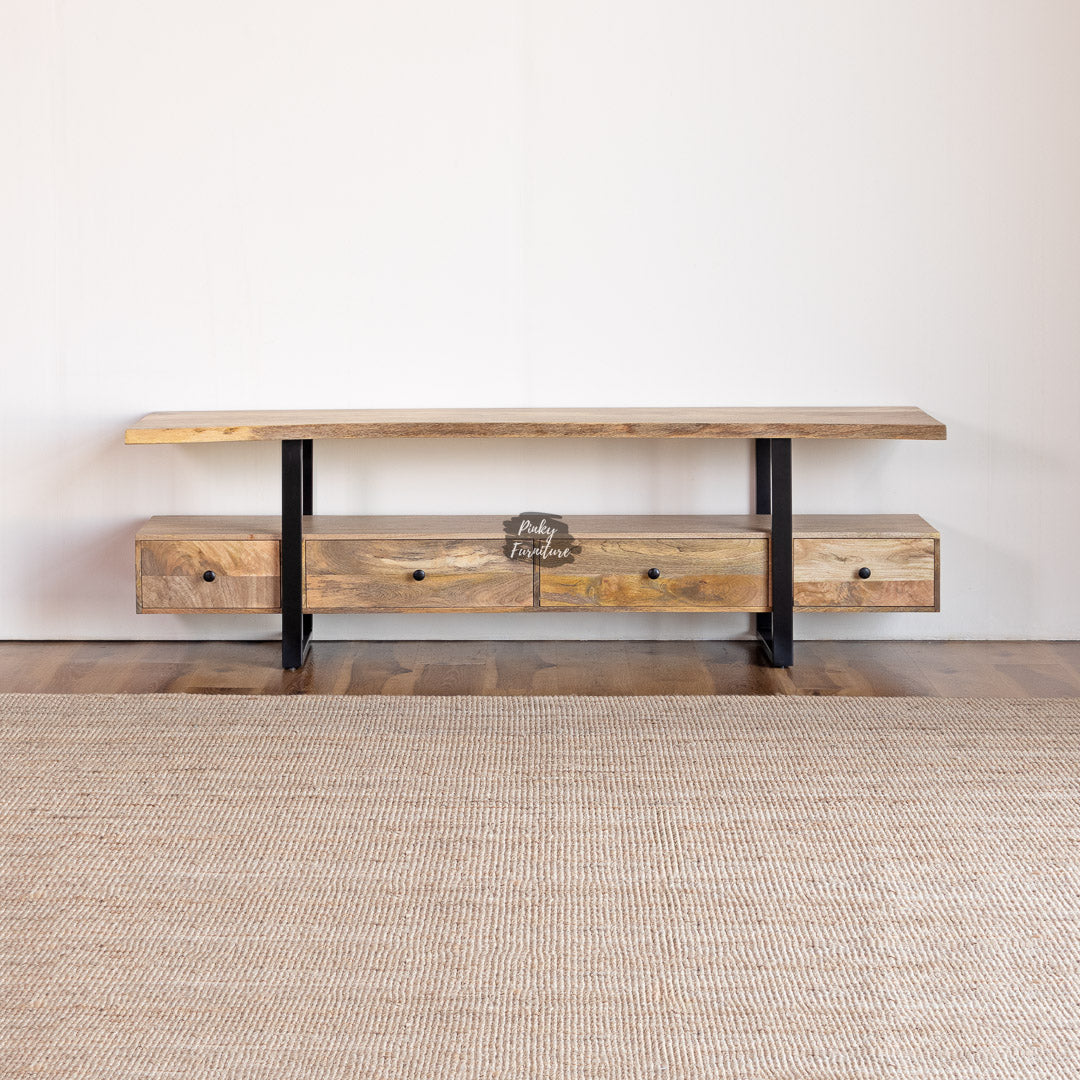 TV Cabinet Mango Live Edge – A Bold Fusion of Nature and Industrial Style
