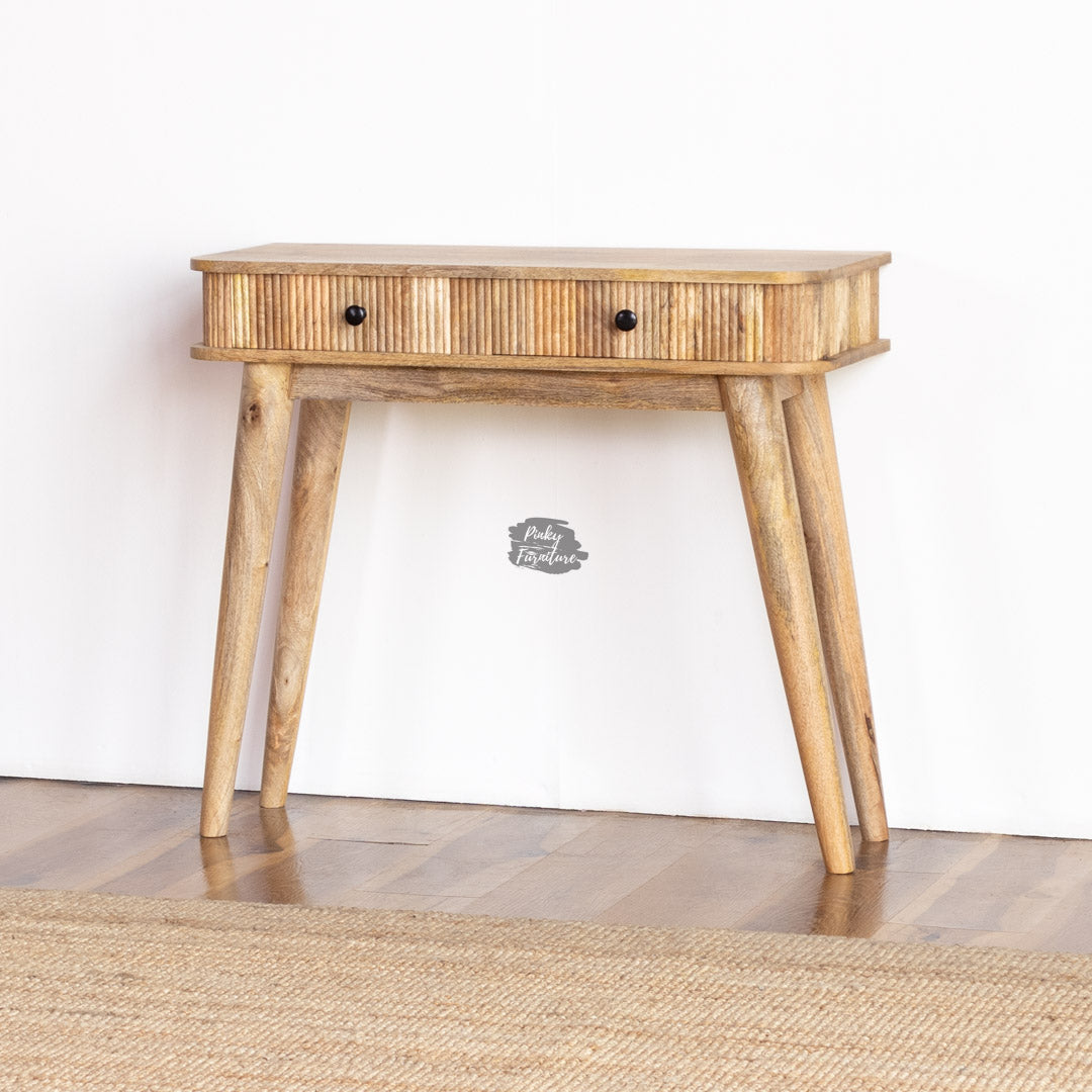 Console Table Ribbed Modern Organic Design