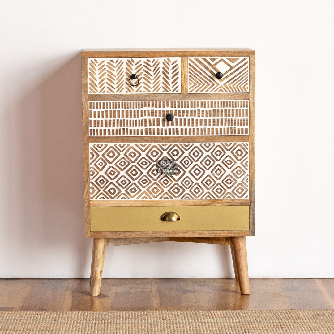 Handcrafted Boho 5-Drawer Cabinet - AB25AP-1-14