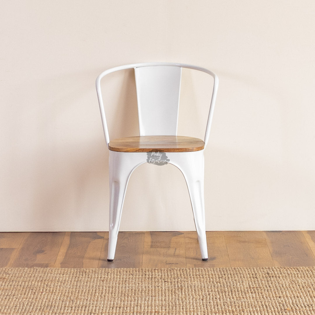 Dining Arm Chair Iron and Wood Design