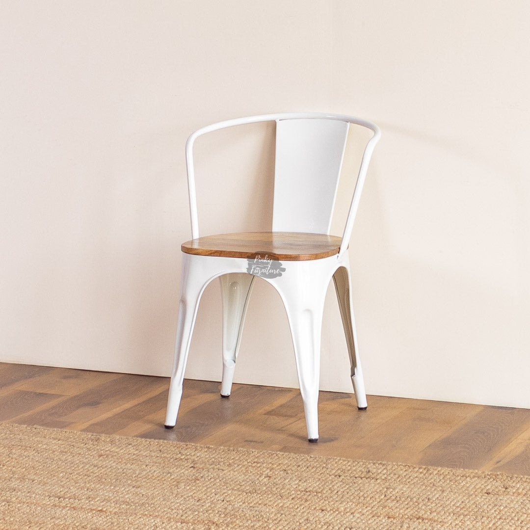 Dining Arm Chair Iron and Wood Design