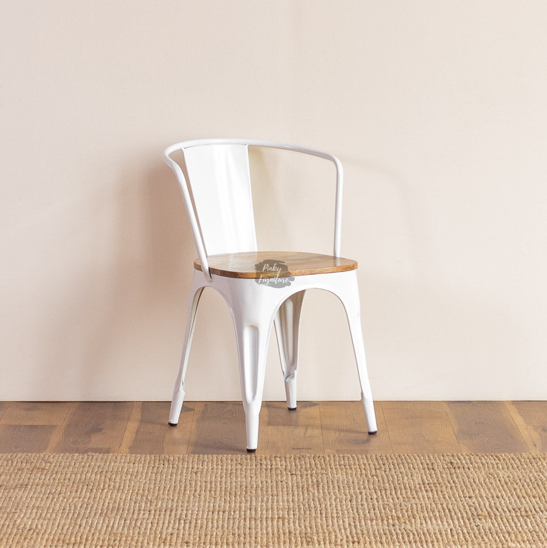 Dining Arm Chair Iron and Wood Design