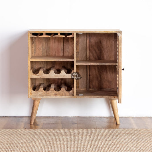 Wine Cabinet Rattan Door Design