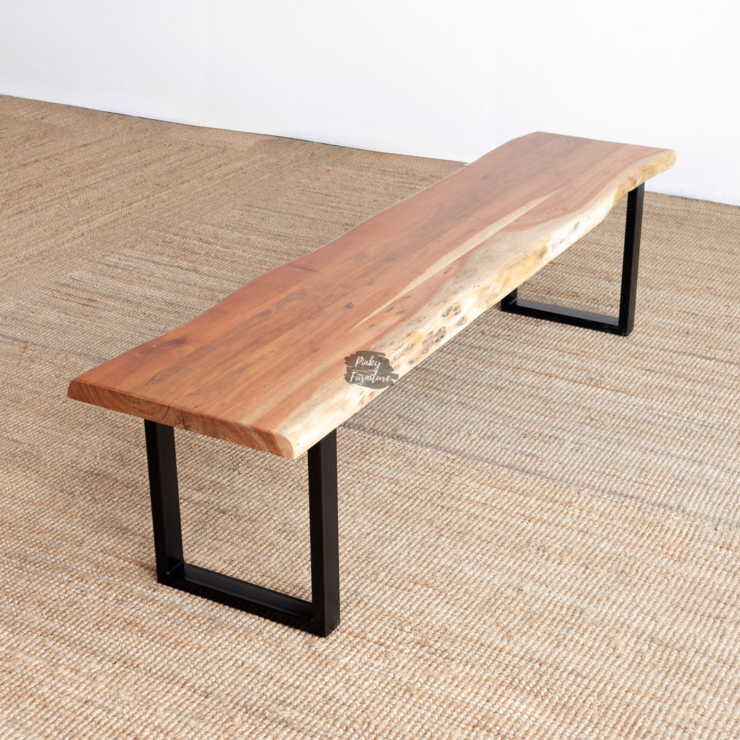 Dining Bench Acacia Wood with Live Edge