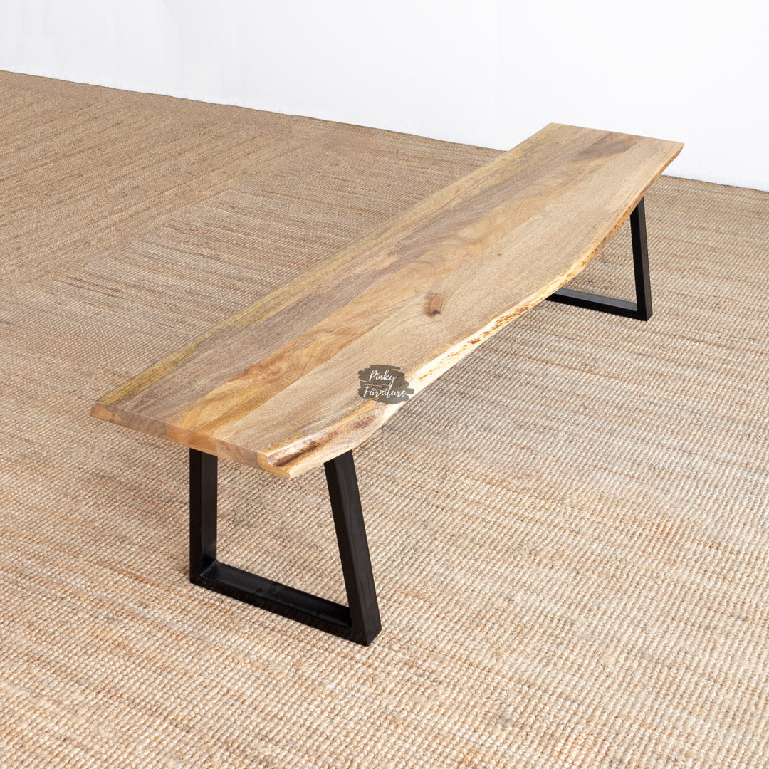 Dining Bench Mango Wood with Live Edge