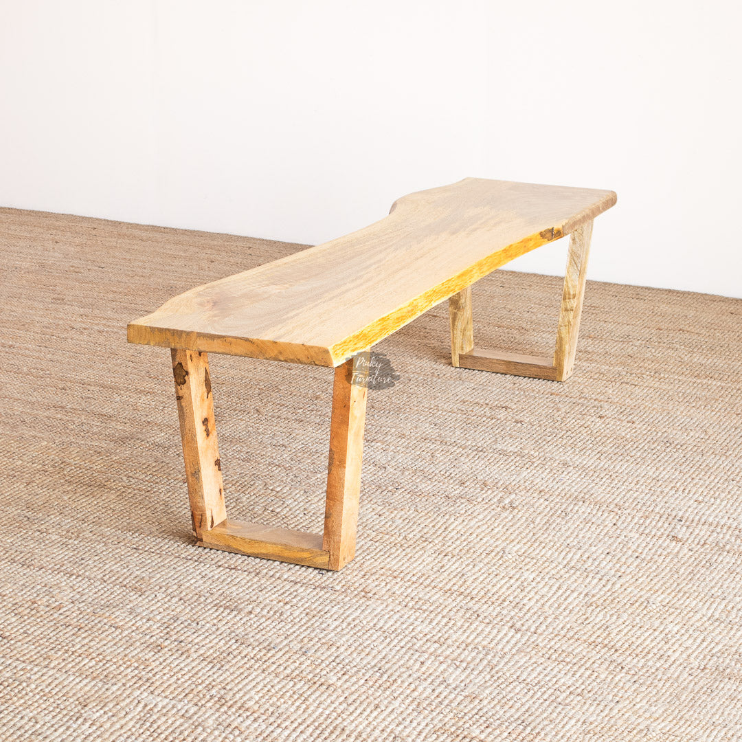 Dining Bench Mango Wood with Live Edge