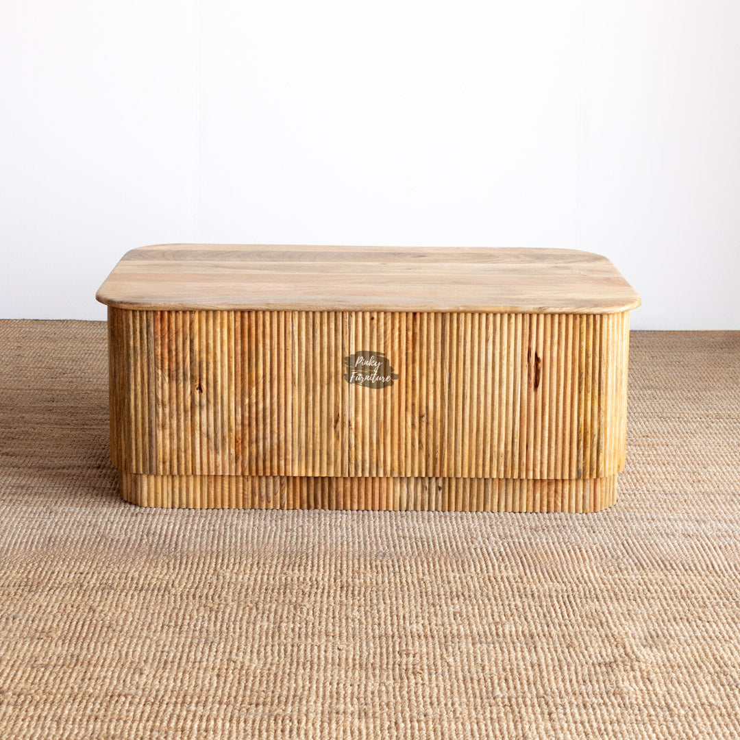 Coffee Table Ribbed Design