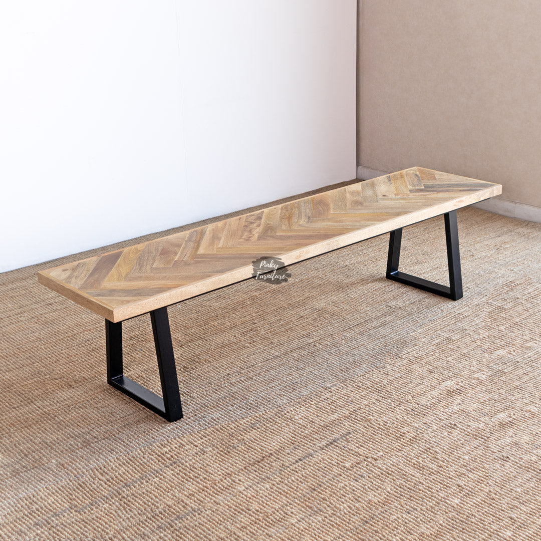 Bench Herringbone Design AB24NV-1-23 – Contemporary Craftsmanship Meets