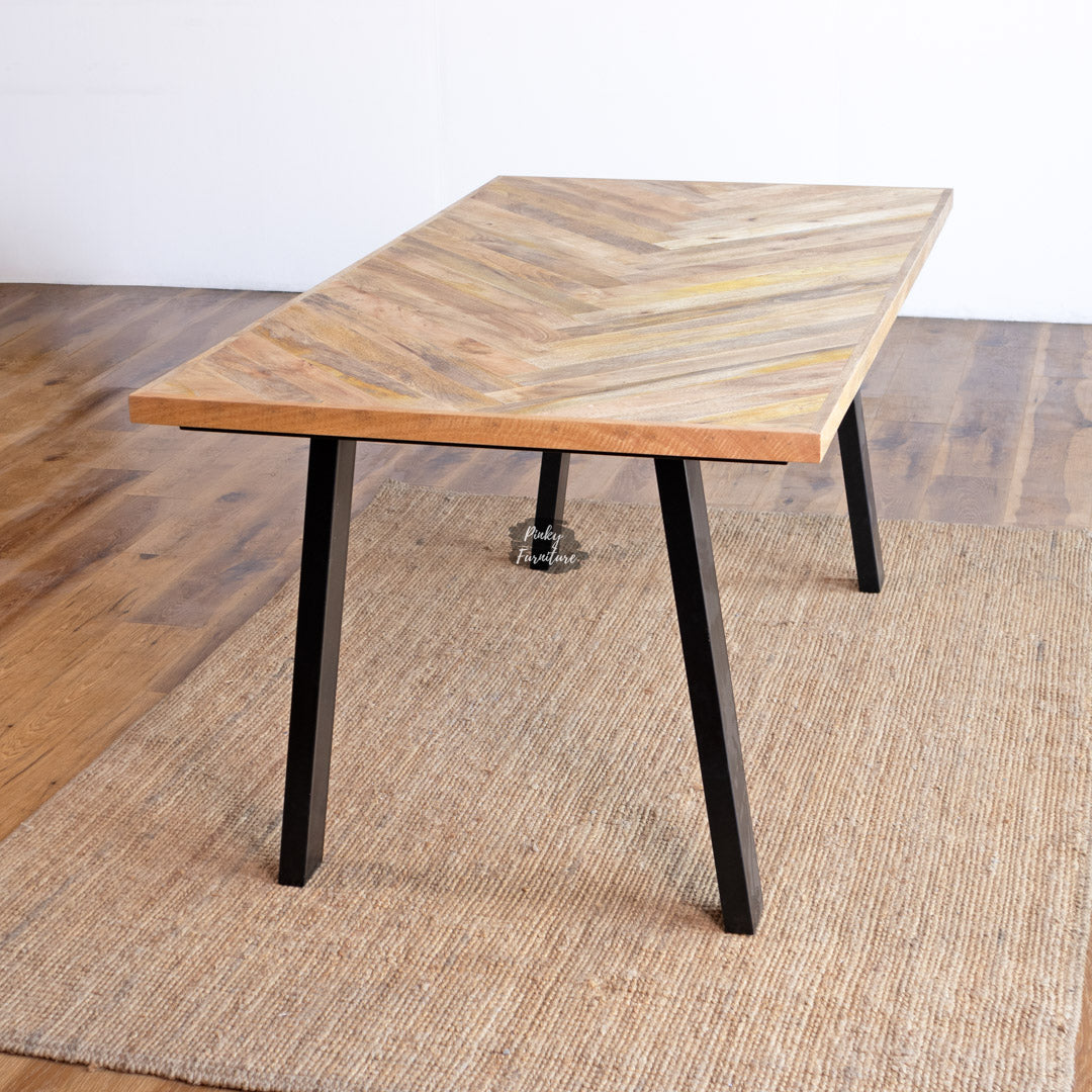 Dining Table Herringbone Design