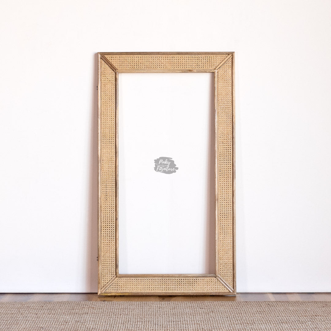 Mirror Frame Rattan Design