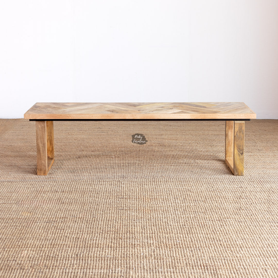 Bench Herringbone Design AB24NV-1-23 – Contemporary Craftsmanship Meets