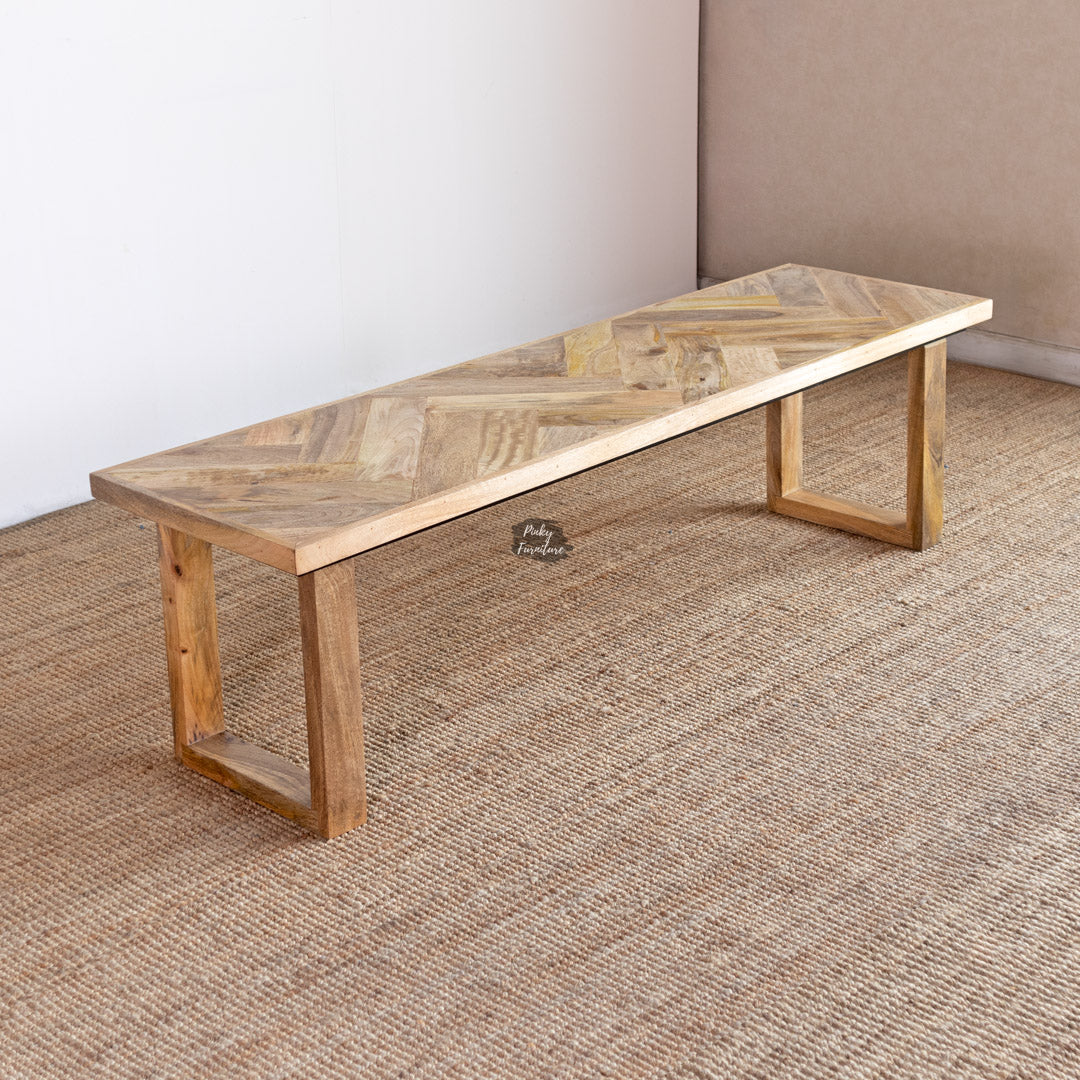 Bench Herringbone Design AB24NV-1-23 – Contemporary Craftsmanship Meets