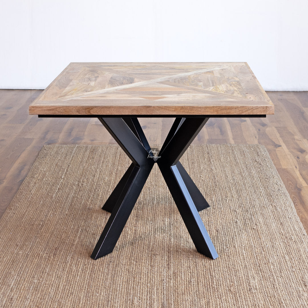 Dining Table Sq Herringbone Design